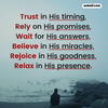 Pray for faith in God’s timing