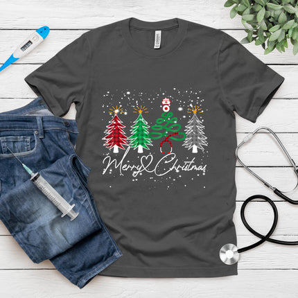 Nurse Christmas Tree Stethoscope Rn Lpn Scrub Nursing X-Mas T-Shirt