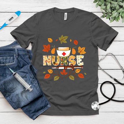 Autumn Fall Outfit Nurse Thankful Grateful Blessed T-Shirt