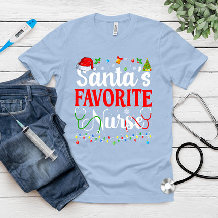 Santa's Favorite Nurse Christmas Nursing Christmas Nurse T-Shirt