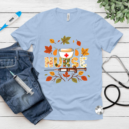 Autumn Fall Outfit Nurse Thankful Grateful Blessed T-Shirt