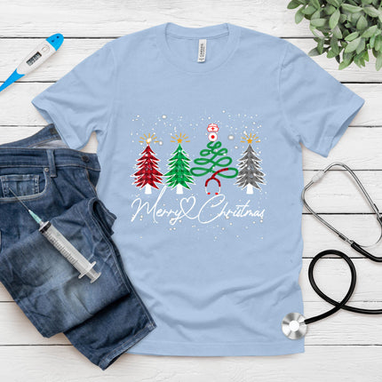 Nurse Christmas Tree Stethoscope Rn Lpn Scrub Nursing X-Mas T-Shirt