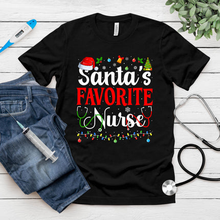 Santa's Favorite Nurse Christmas Nursing Christmas Nurse T-Shirt