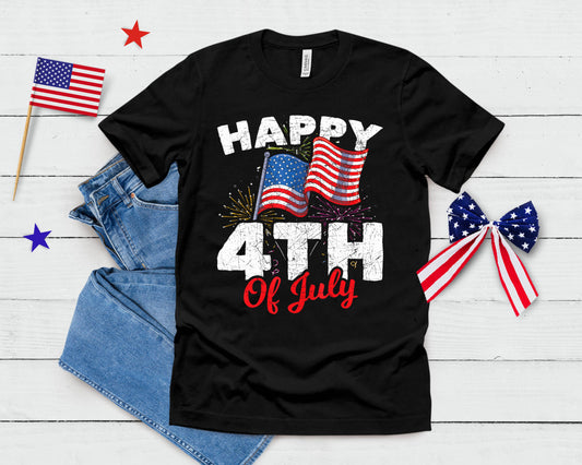 Happy 4th Of July Patriotic American Us Flag 4th Of July T-Shirt