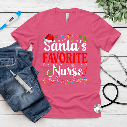 Santa's Favorite Nurse Christmas Nursing Christmas Nurse T-Shirt