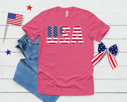Usa Patriotic National American Flag Women Men 4th Of July T-Shirt
