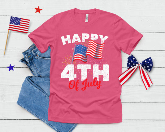 Happy 4th Of July Patriotic American Us Flag 4th Of July T-Shirt