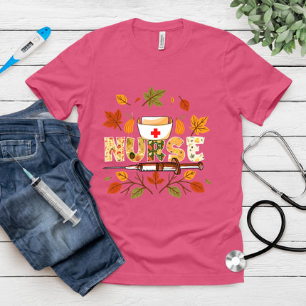 Autumn Fall Outfit Nurse Thankful Grateful Blessed T-Shirt
