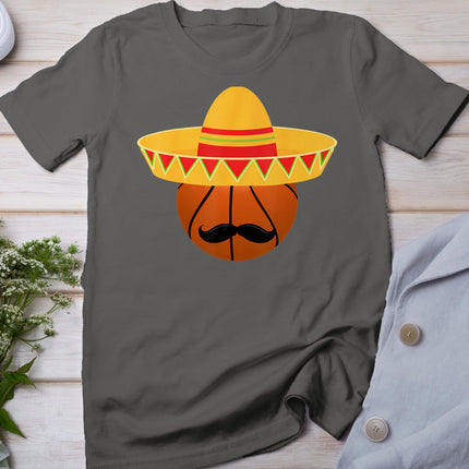 Basketball Sombrero For Cinco De Mayo Fiesta Celebration T-Shirt