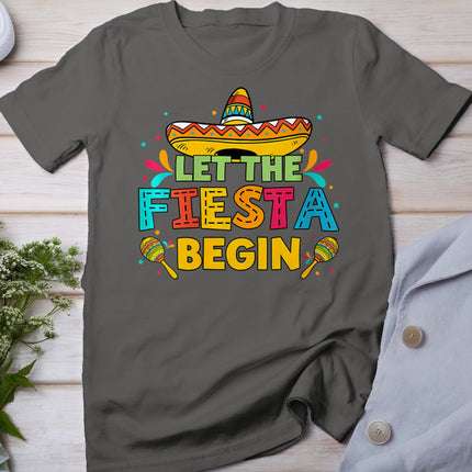 Womens Vintage Let The Fiesta Begin Funny Cinco De Mayo Mexican T-Shirt