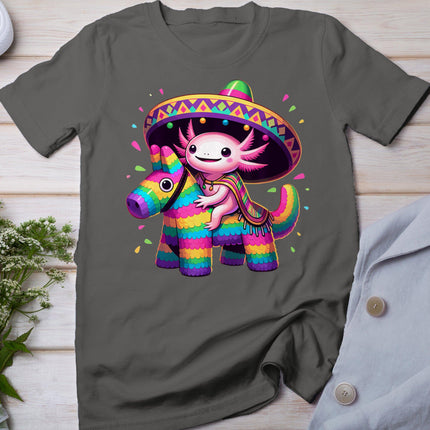 Axolotl Riding Pinata Cinco De Mayo Sombrero Poncho Funny T-Shirt
