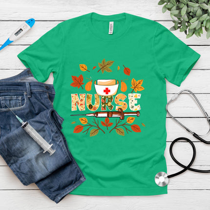 Autumn Fall Outfit Nurse Thankful Grateful Blessed T-Shirt