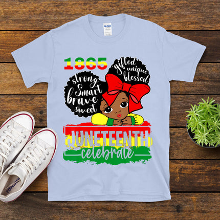 Black Girl Juneteenth 1865 Celebrate Indepedence Day Kids T-Shirt