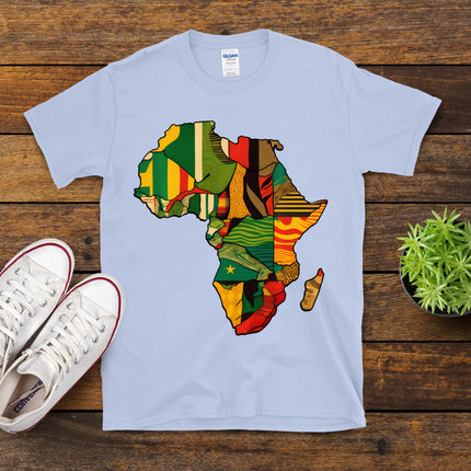 Africa Map African Kente Cloth Print Juneteenth Men Women T-Shirt