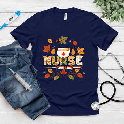 Autumn Fall Outfit Nurse Thankful Grateful Blessed T-Shirt