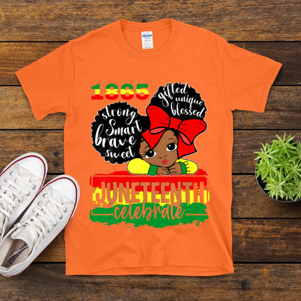 Black Girl Juneteenth 1865 Celebrate Indepedence Day Kids T-Shirt