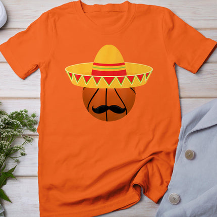 Basketball Sombrero For Cinco De Mayo Fiesta Celebration T-Shirt