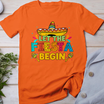 Womens Vintage Let The Fiesta Begin Funny Cinco De Mayo Mexican T-Shirt