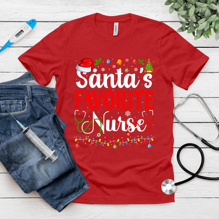 Santa's Favorite Nurse Christmas Nursing Christmas Nurse T-Shirt
