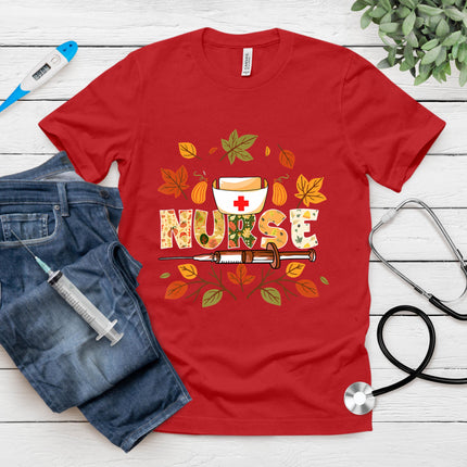Autumn Fall Outfit Nurse Thankful Grateful Blessed T-Shirt