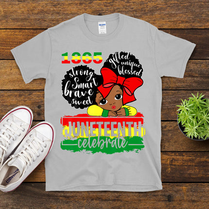 Black Girl Juneteenth 1865 Celebrate Indepedence Day Kids T-Shirt