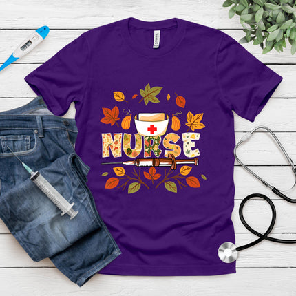 Autumn Fall Outfit Nurse Thankful Grateful Blessed T-Shirt
