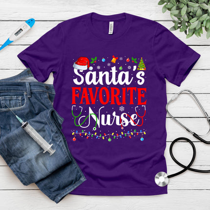 Santa's Favorite Nurse Christmas Nursing Christmas Nurse T-Shirt