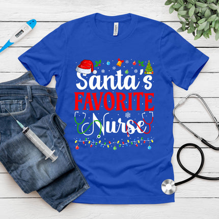 Santa's Favorite Nurse Christmas Nursing Christmas Nurse T-Shirt