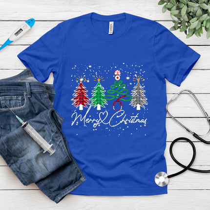 Nurse Christmas Tree Stethoscope Rn Lpn Scrub Nursing X-Mas T-Shirt