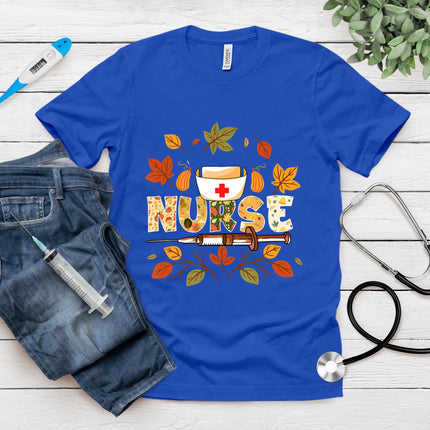 Autumn Fall Outfit Nurse Thankful Grateful Blessed T-Shirt