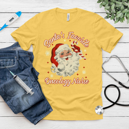 Santa's Favorite Oncology Nurse Vintage Christmas Chemo T-Shirt