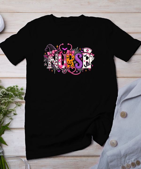 Halloween Nurse Spooky Costume Nursing Stethoscope Nurse T-Shirt