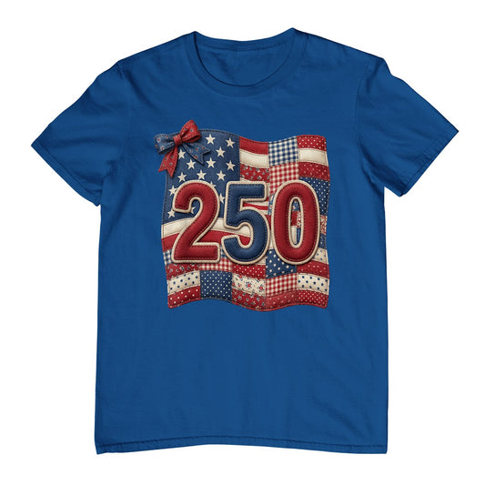 Patriotic 250th Patchwork Flag Americana Quilt 250 Years T-Shirt