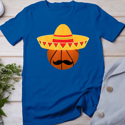 Basketball Sombrero For Cinco De Mayo Fiesta Celebration T-Shirt
