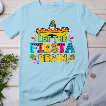 Womens Vintage Let The Fiesta Begin Funny Cinco De Mayo Mexican T-Shirt