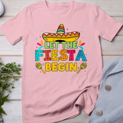 Womens Vintage Let The Fiesta Begin Funny Cinco De Mayo Mexican T-Shirt