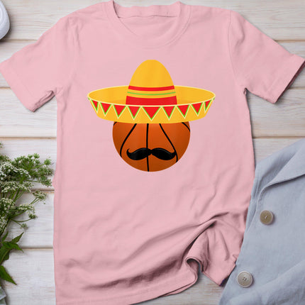 Basketball Sombrero For Cinco De Mayo Fiesta Celebration T-Shirt