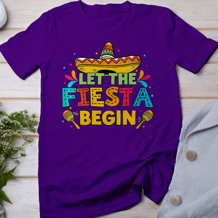 Womens Vintage Let The Fiesta Begin Funny Cinco De Mayo Mexican T-Shirt
