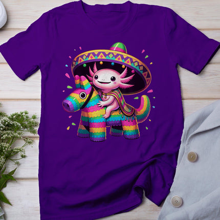 Axolotl Riding Pinata Cinco De Mayo Sombrero Poncho Funny T-Shirt