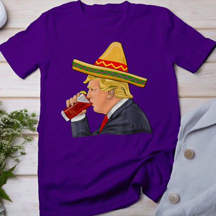 Trump Drinking Michelada Cinco De Mayo Mexican T-Shirt