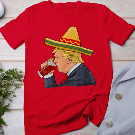 Trump Drinking Michelada Cinco De Mayo Mexican T-Shirt