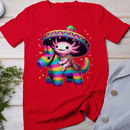 Axolotl Riding Pinata Cinco De Mayo Sombrero Poncho Funny T-Shirt