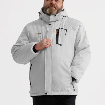 Men'S Waterproof Ski Jacket Winter Snow Coat with Detachable Hood