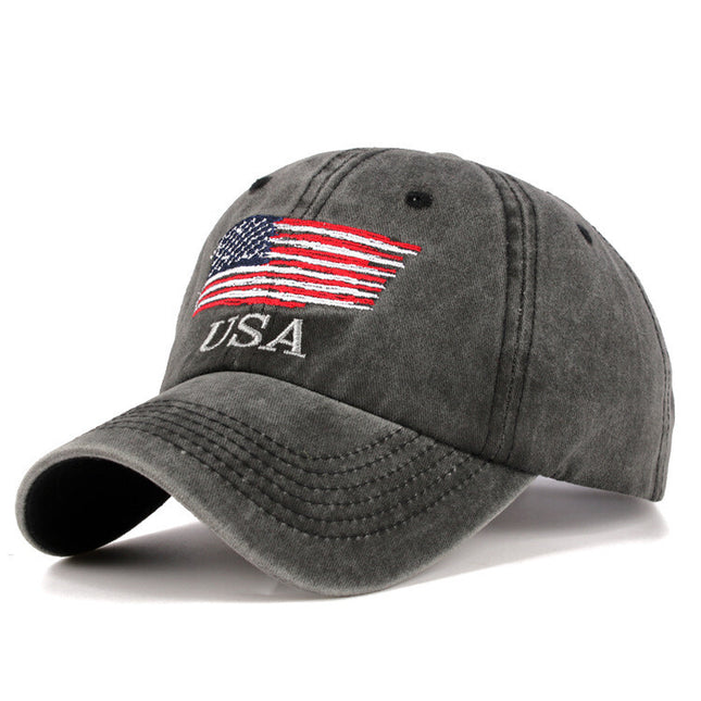 Patriotic USA American Flag Embroidered Relaxed Polo Baseball Dad Caps Hats USA