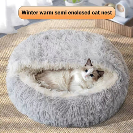 1PCS Winter Plush Pet Cat Bed round Cat Cushion Cat House Warm Cats Basket Pet Sleep Bag Kitten Nest Kennel for Small Dog Cats