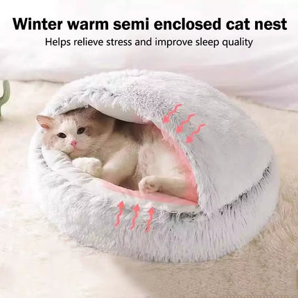 1PCS Winter Plush Pet Cat Bed round Cat Cushion Cat House Warm Cats Basket Pet Sleep Bag Kitten Nest Kennel for Small Dog Cats