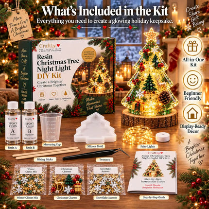 DIY Christmas Tree Night Light Kit, Step-by-Step Guide Included