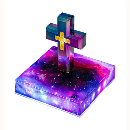 Levitating Cross Lamp Floating Cross Night Light with Jesus & Bible Design Magnetic Levitation Cross Lamp Christian & Catholic