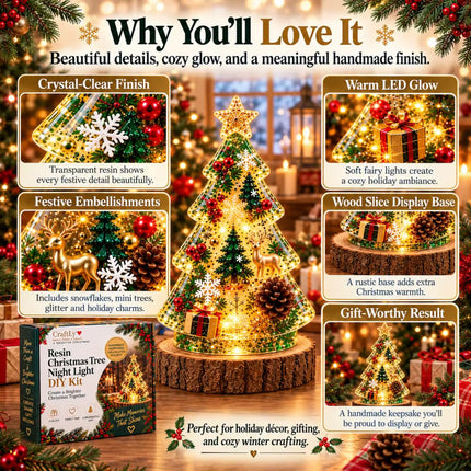 DIY Christmas Tree Night Light Kit, Step-by-Step Guide Included