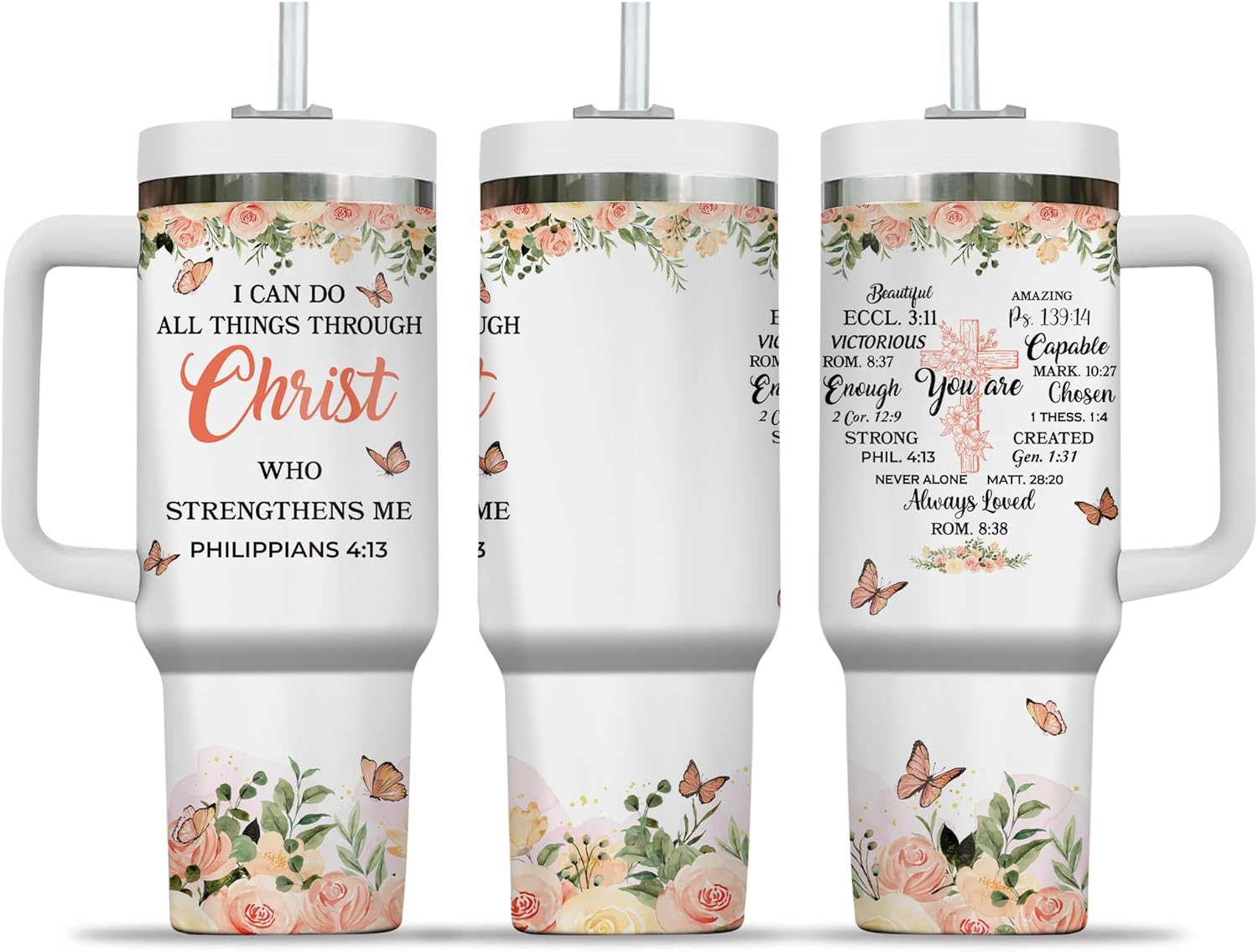 Christian Tumblers for Women with Handle - Christian Drinking Cup for Women Faith - Inspirational Tumbler for Women - Christian Gifts for Women (Copy)